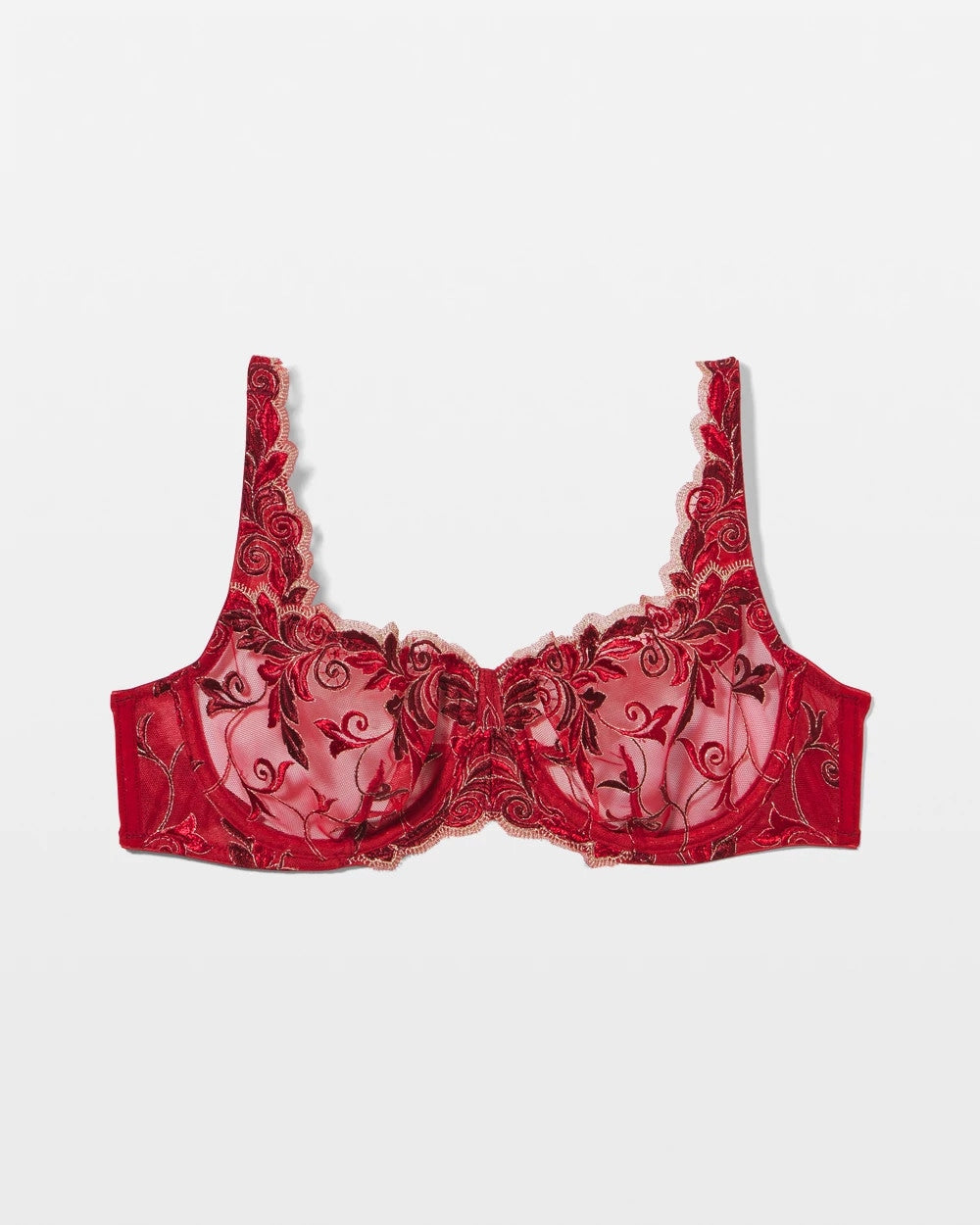 RED VELVET TONAL W/ LUREX Unlined Bra