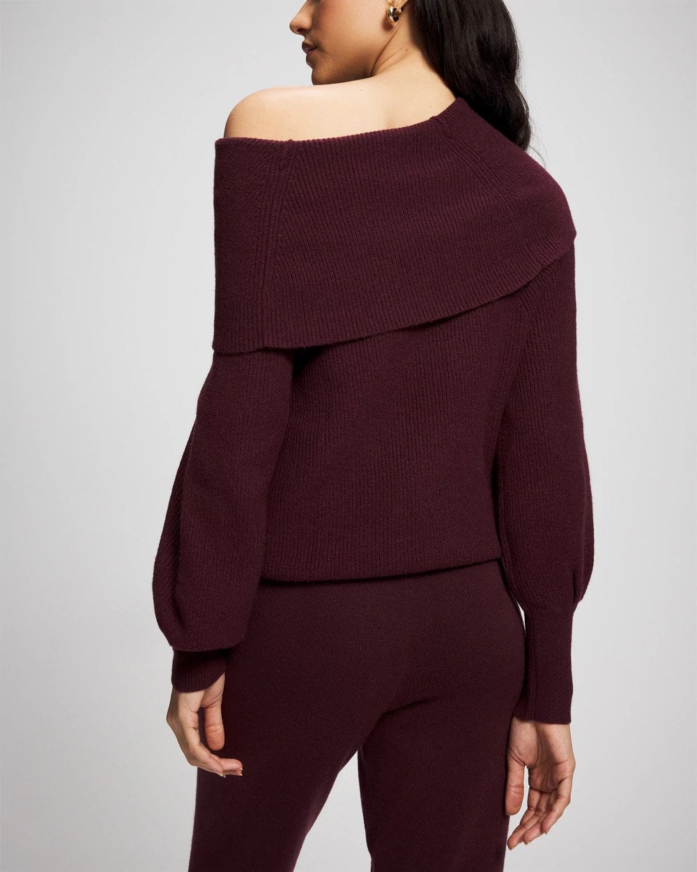 MERLOT Premier Knit off the Shoulder Sweater
