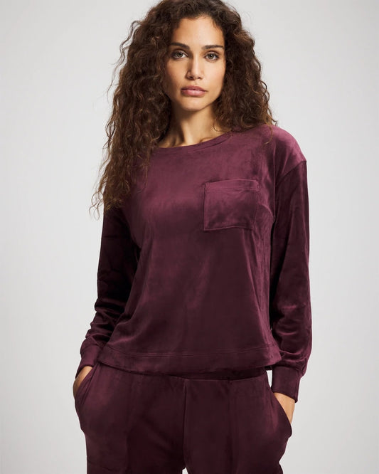MERLOT Velour Crewneck Sweatshirt