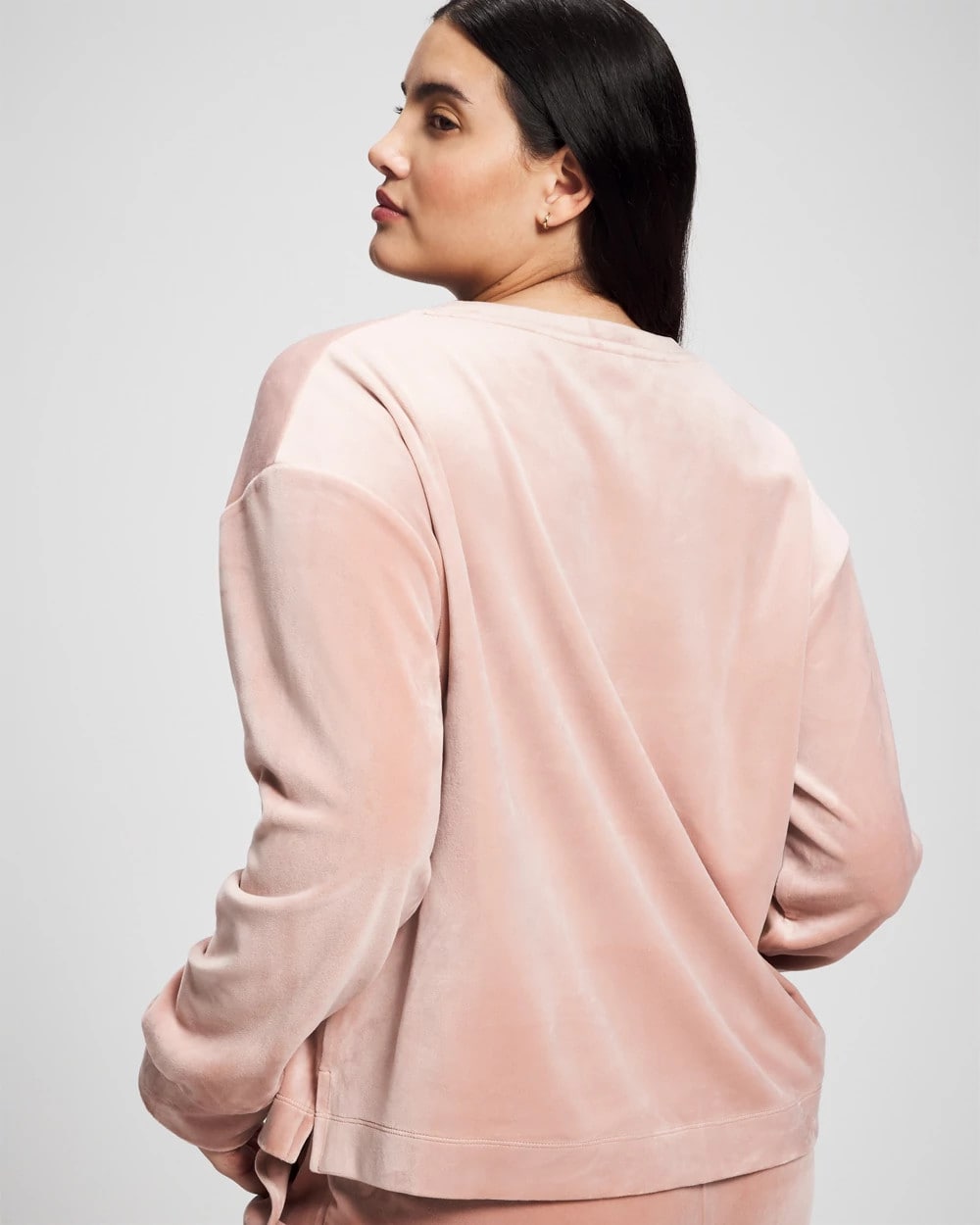 ADOBE ROSE Velour Crewneck Sweatshirt