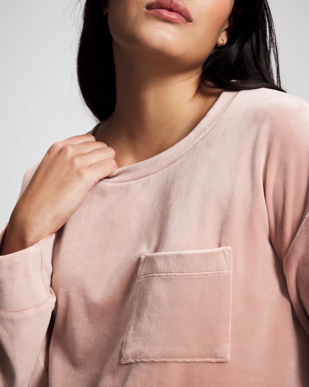 ADOBE ROSE Velour Crewneck Sweatshirt