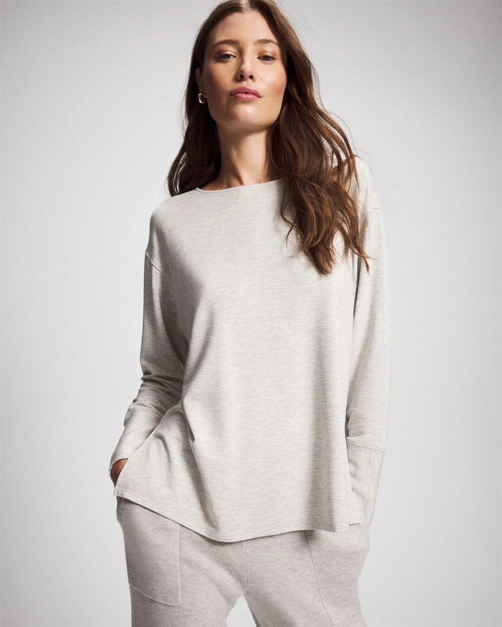 HEATHER STONE Ultra Soft Fleece Dolman Top