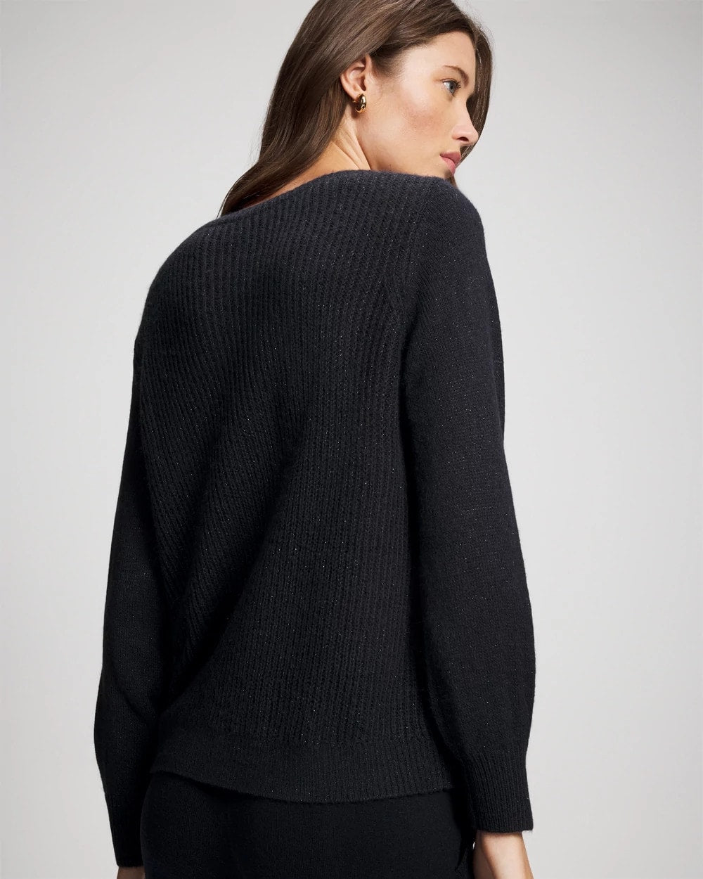 MIDNIGHT SKIES Shimmer Cable Knit Sweater