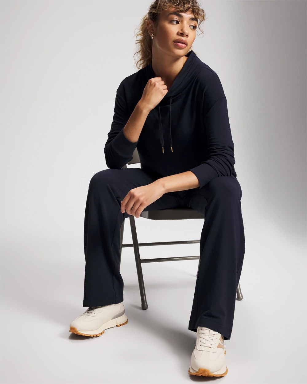 MIDNIGHT SKIES Ultrasoft Fleece Relaxed Funnel Neck Sweatshirt