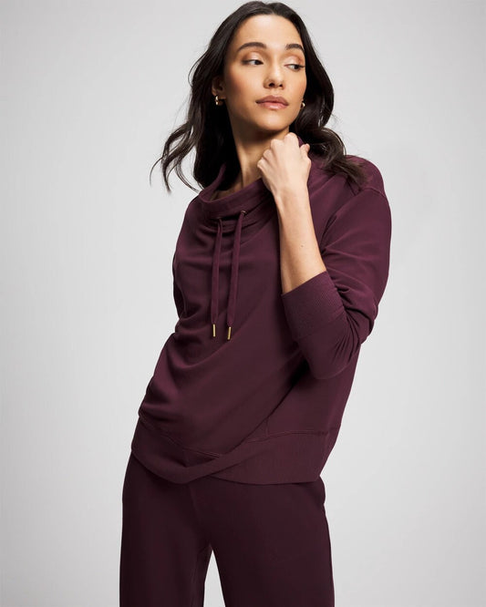 MERLOT Ultrasoft Fleece Relaxed Funnel Neck Sweatshirt