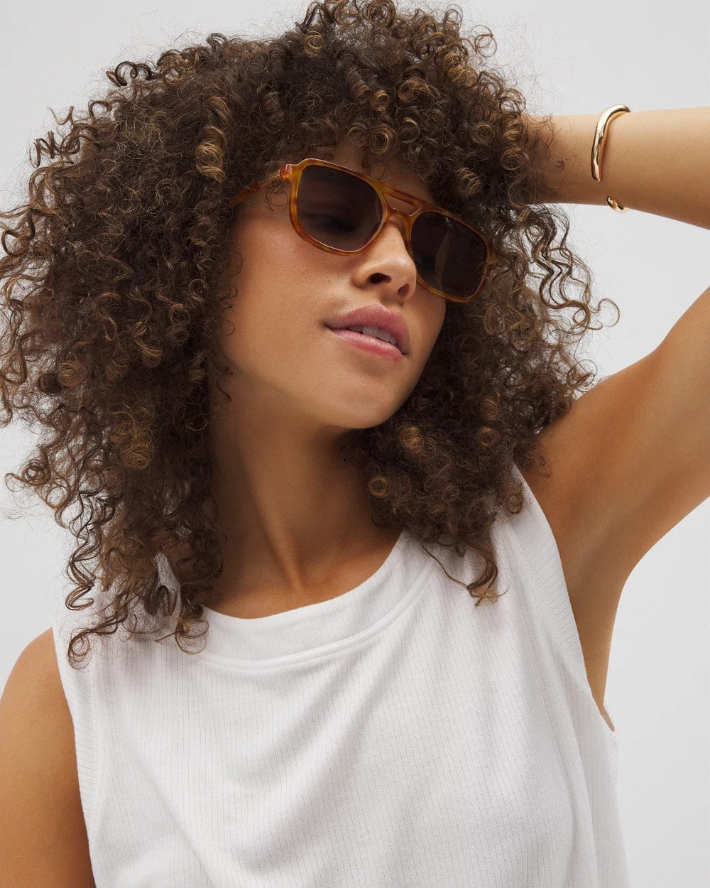 OPTIC WHITE Rib Knit Sleeveless Top