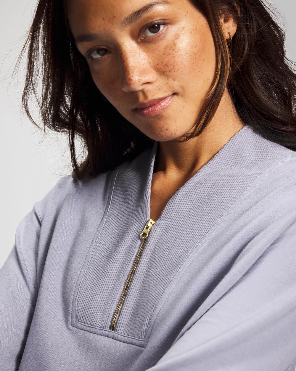 PERFECT SKY Ultrasoft Fleece Quarter Zip Sweatshirt