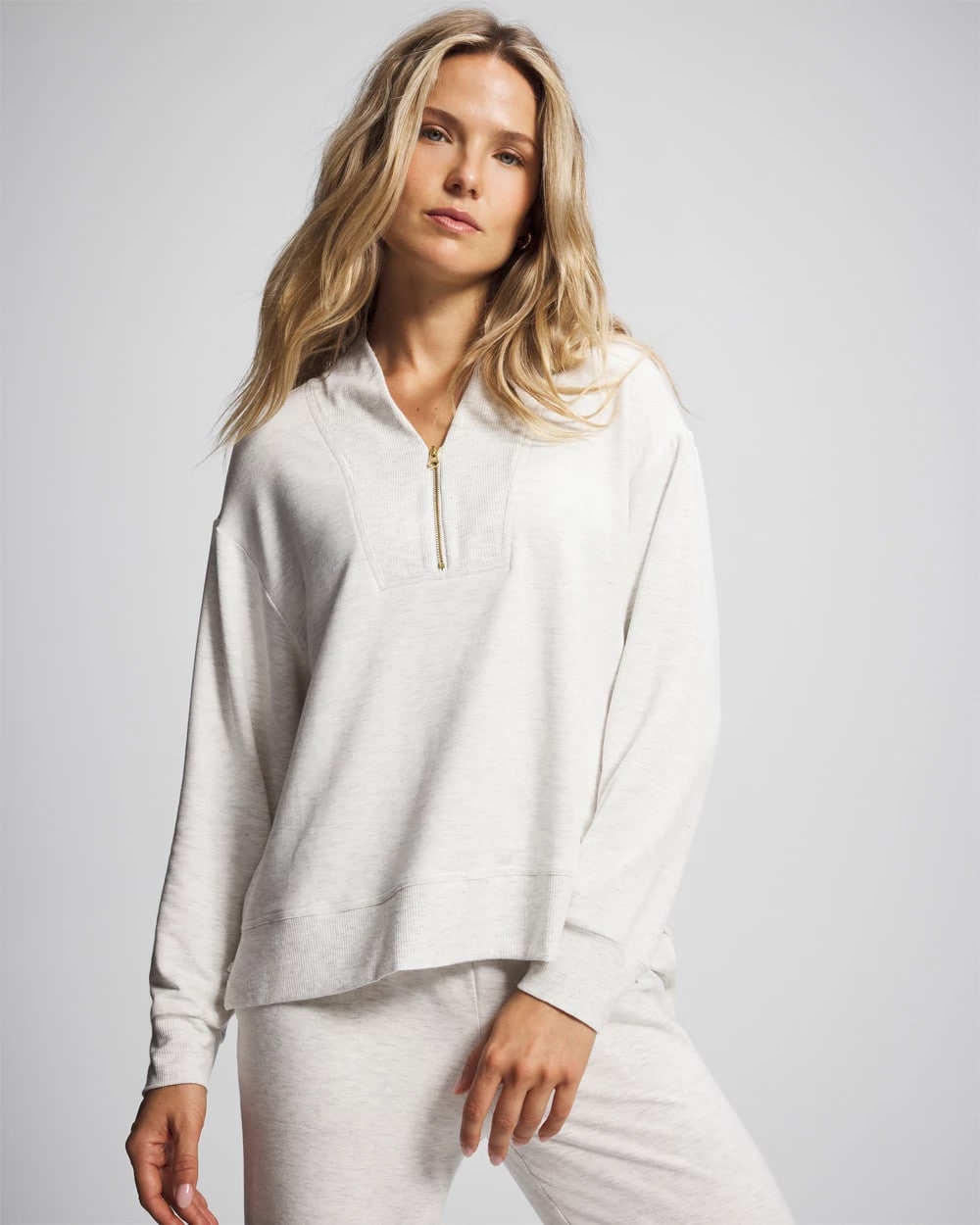 HEATHER DREAM Ultrasoft Fleece Quarter Zip Sweatshirt