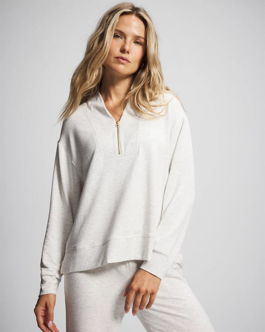HEATHER DREAM Ultrasoft Fleece Quarter Zip Sweatshirt