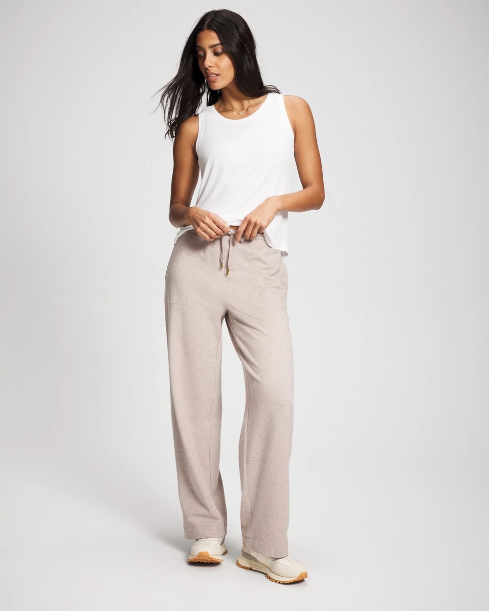 HEATHER MINK Essential Terry Straight Leg Pants