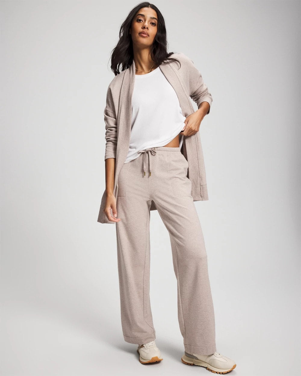 HEATHER MINK Essential Terry Straight Leg Pants