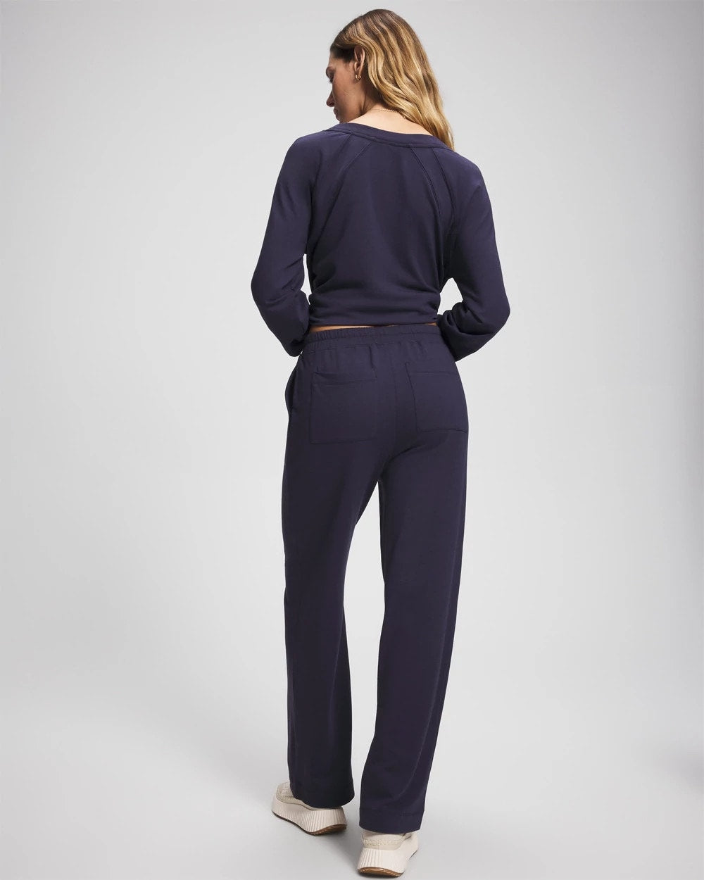 DEEP INDIGO Essential Terry Straight Leg Pants