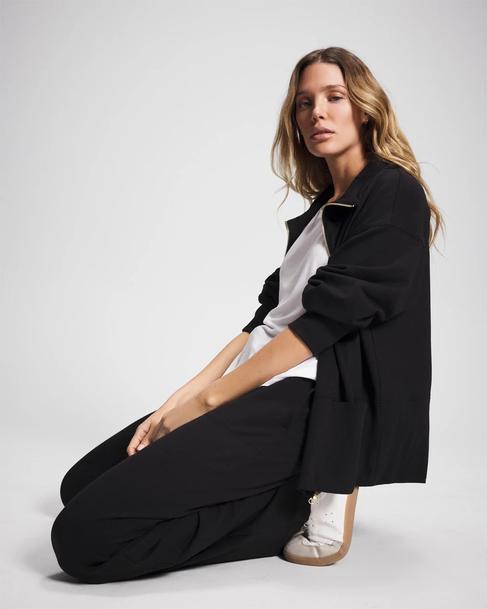 BLACK Essential Terry Straight Leg Pants
