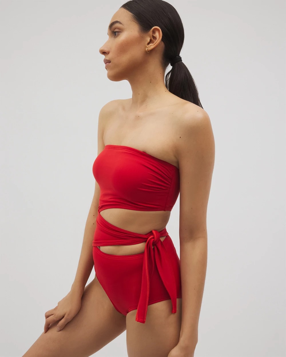 BARBADOS CHERRY Soma Swim Bandeau Cutout One Piece