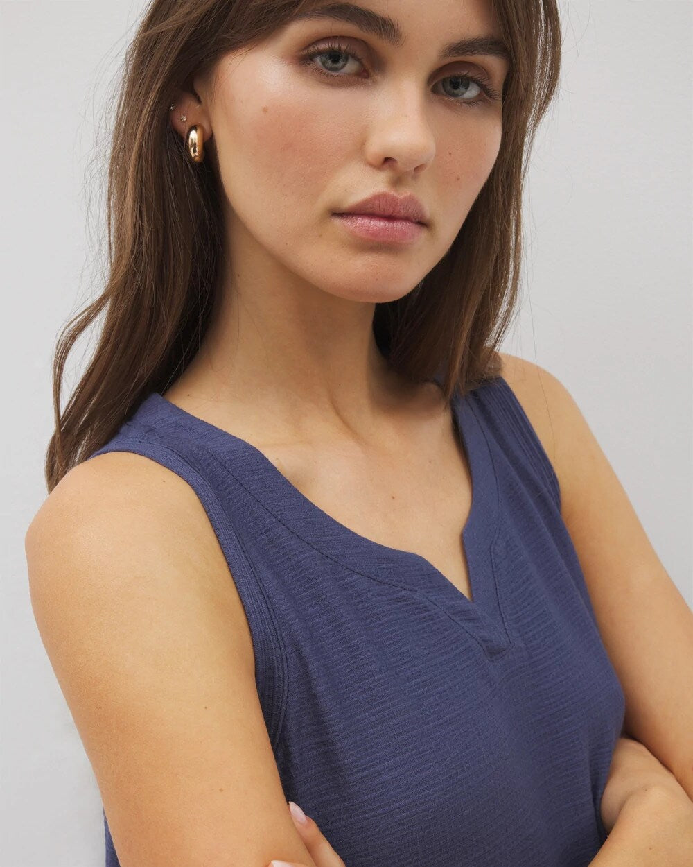 LUNAR TIDE Crinkle Knit Tank Top
