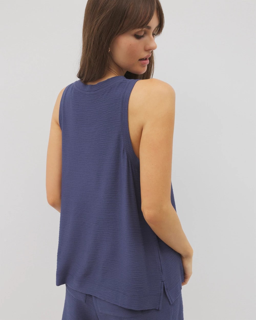 LUNAR TIDE Crinkle Knit Tank Top