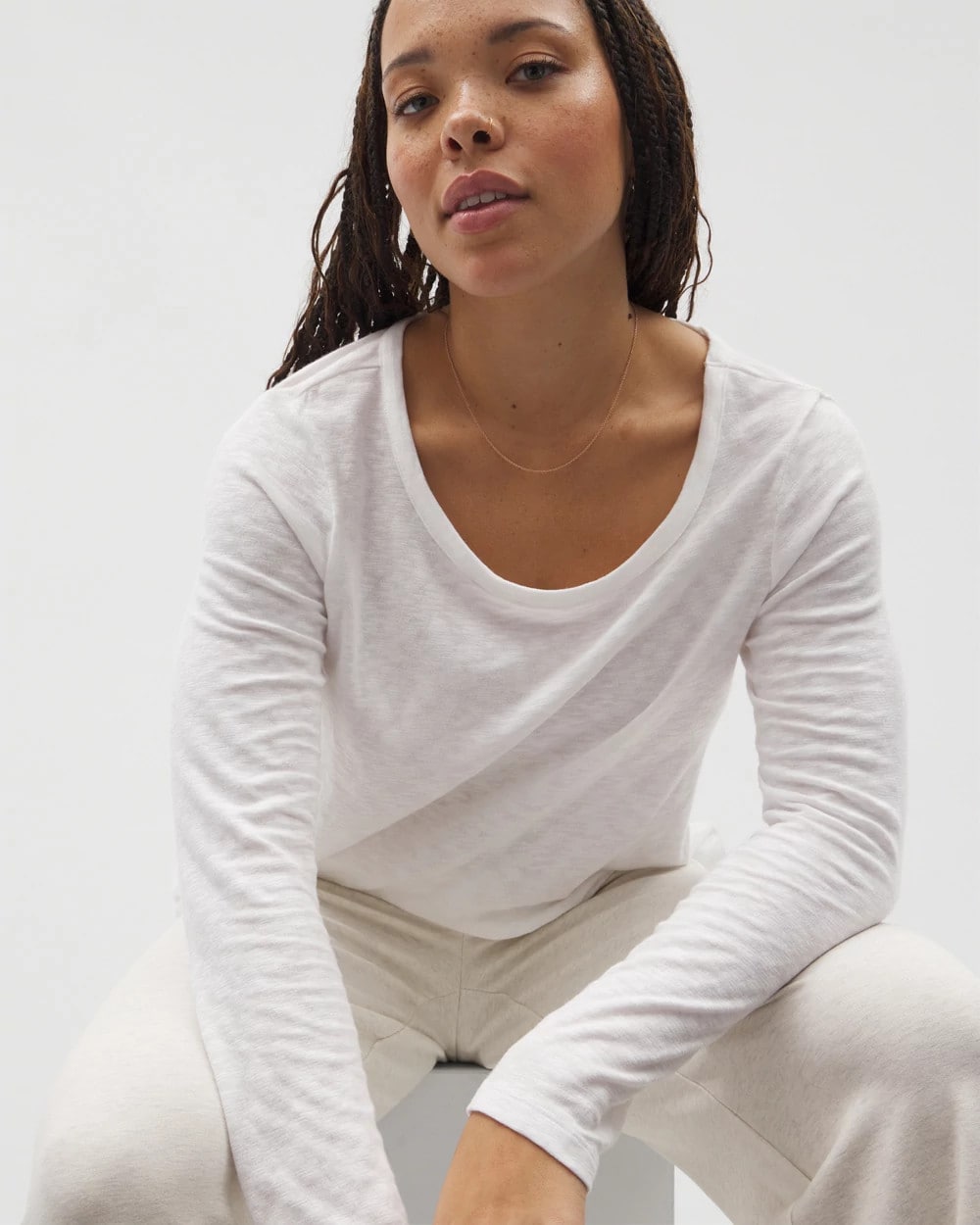 OPTIC WHITE Long-Sleeve Top