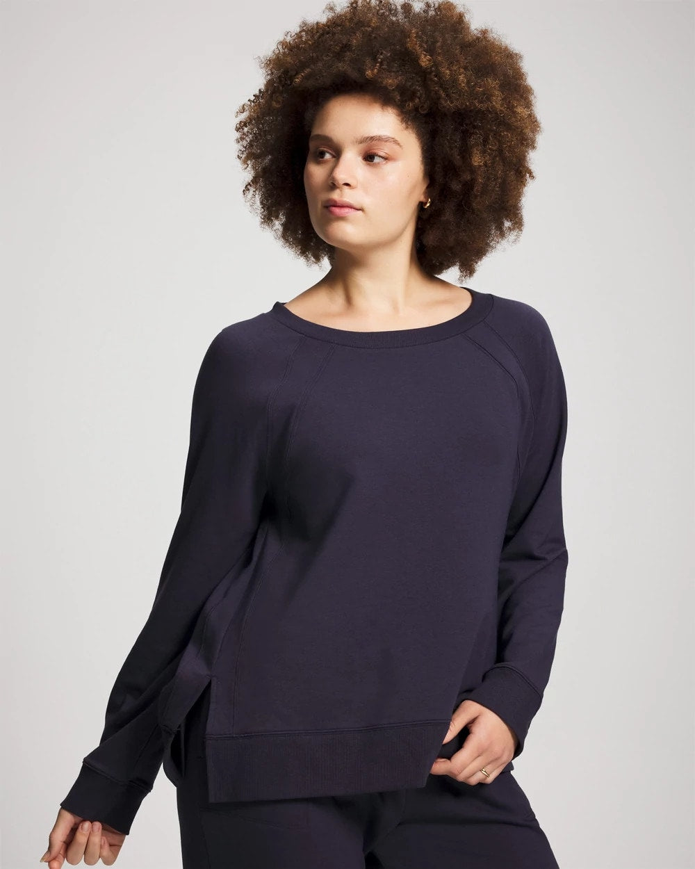 DEEP INDIGO Essential Terry Crewneck Sweatshirt