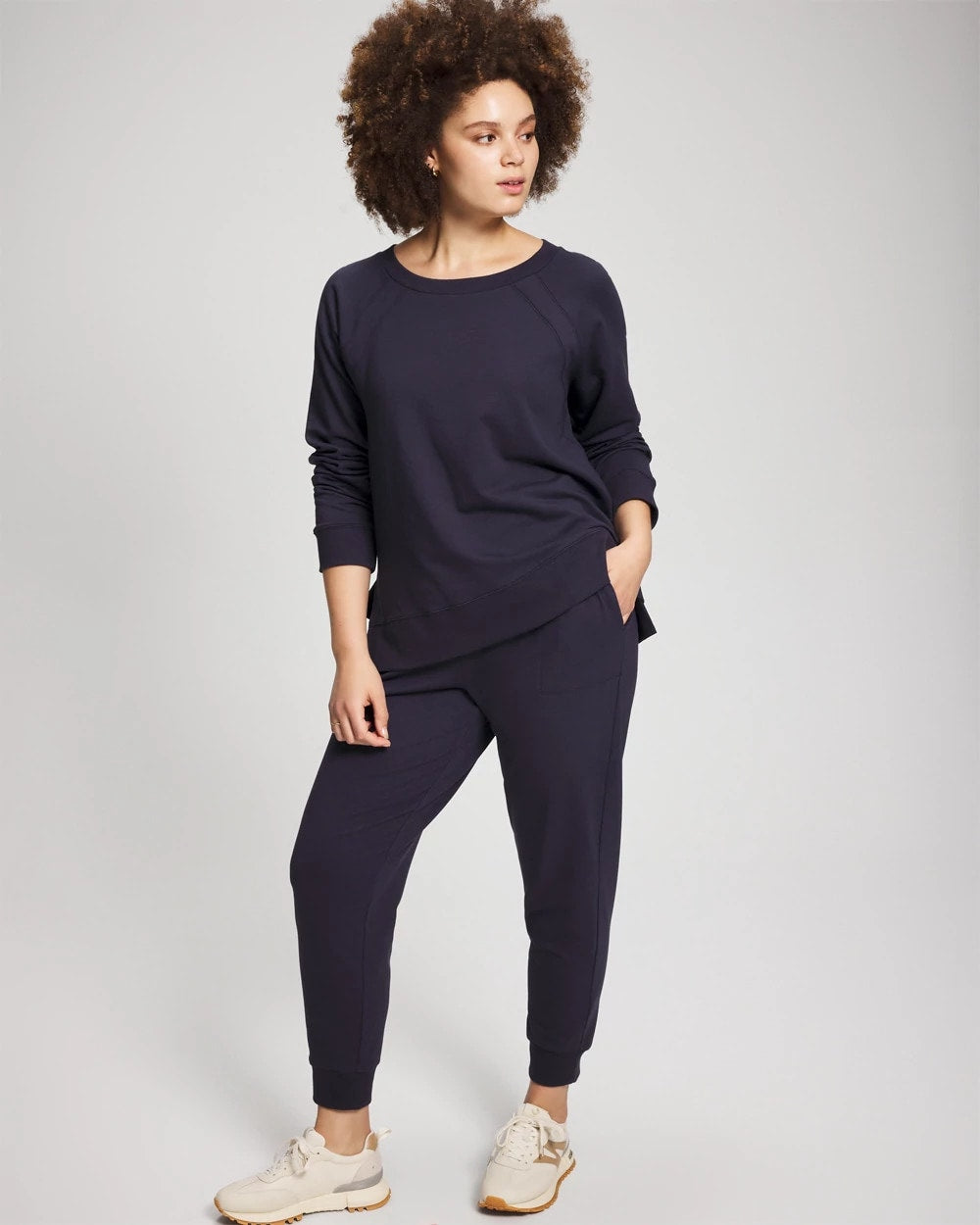 DEEP INDIGO Essential Terry Crewneck Sweatshirt