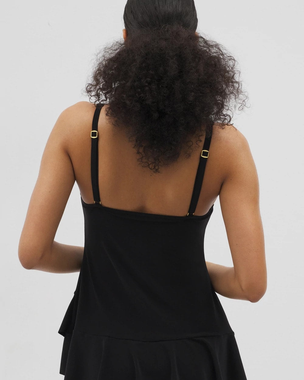 BLACK Beyond Control Solid Essentials Ruffle Swim Dress