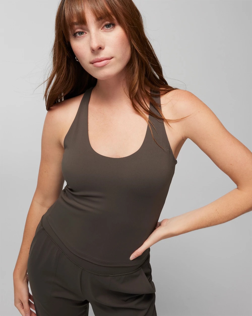 DARK GRAY OLIVE 24/7 Racerback Bra Tank