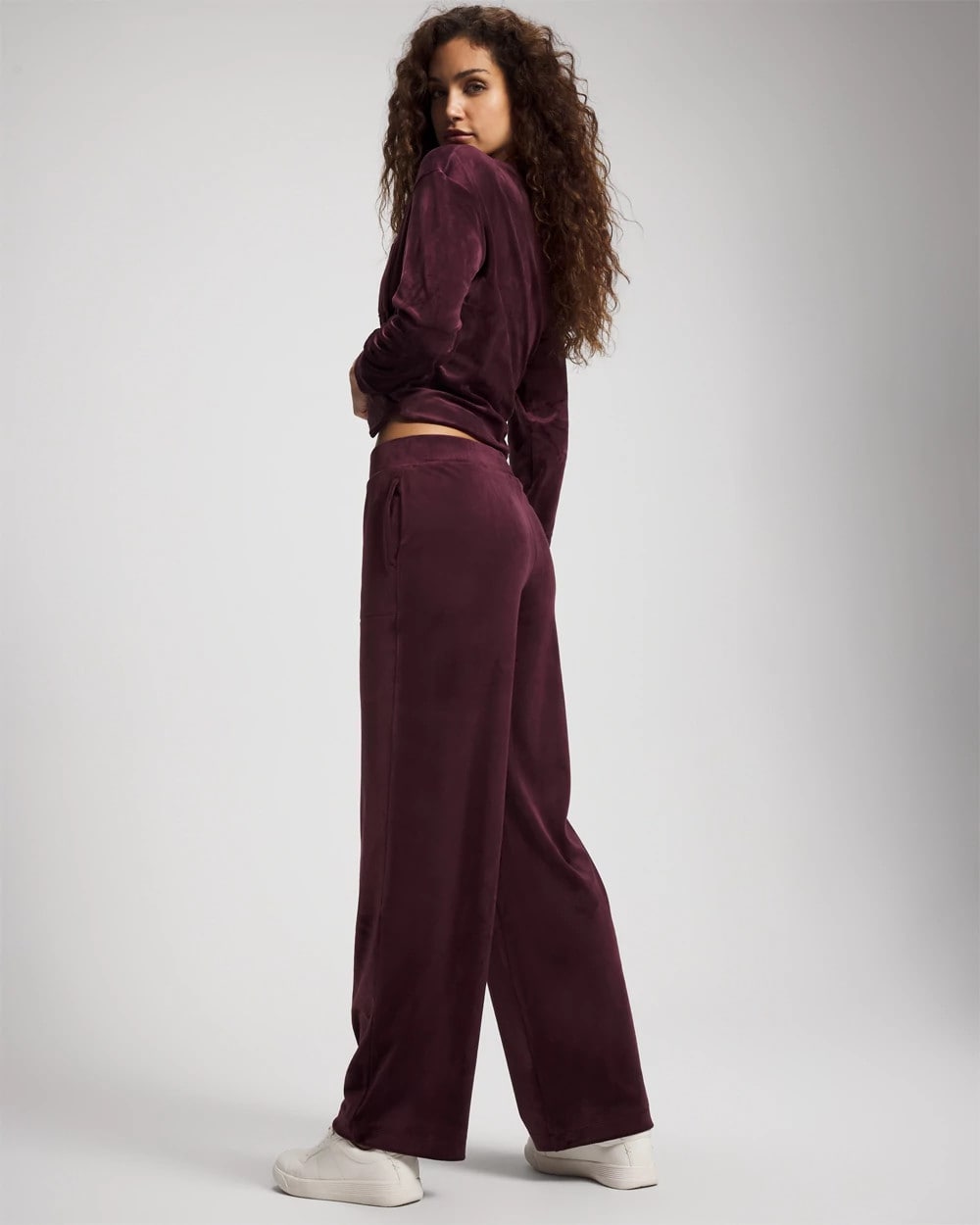 MERLOT Velour Straight Leg Pants