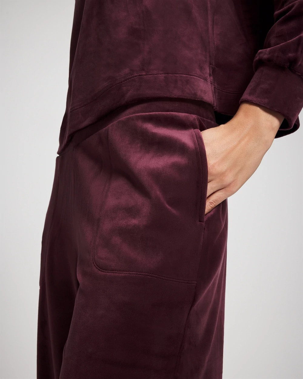 MERLOT Velour Straight Leg Pants