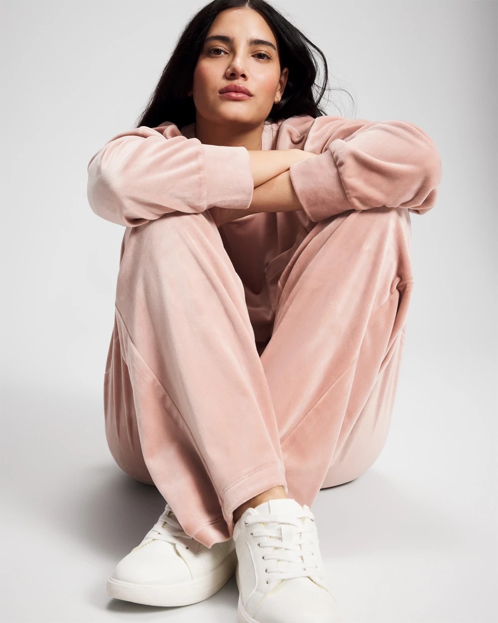 ADOBE ROSE Velour Straight Leg Pants