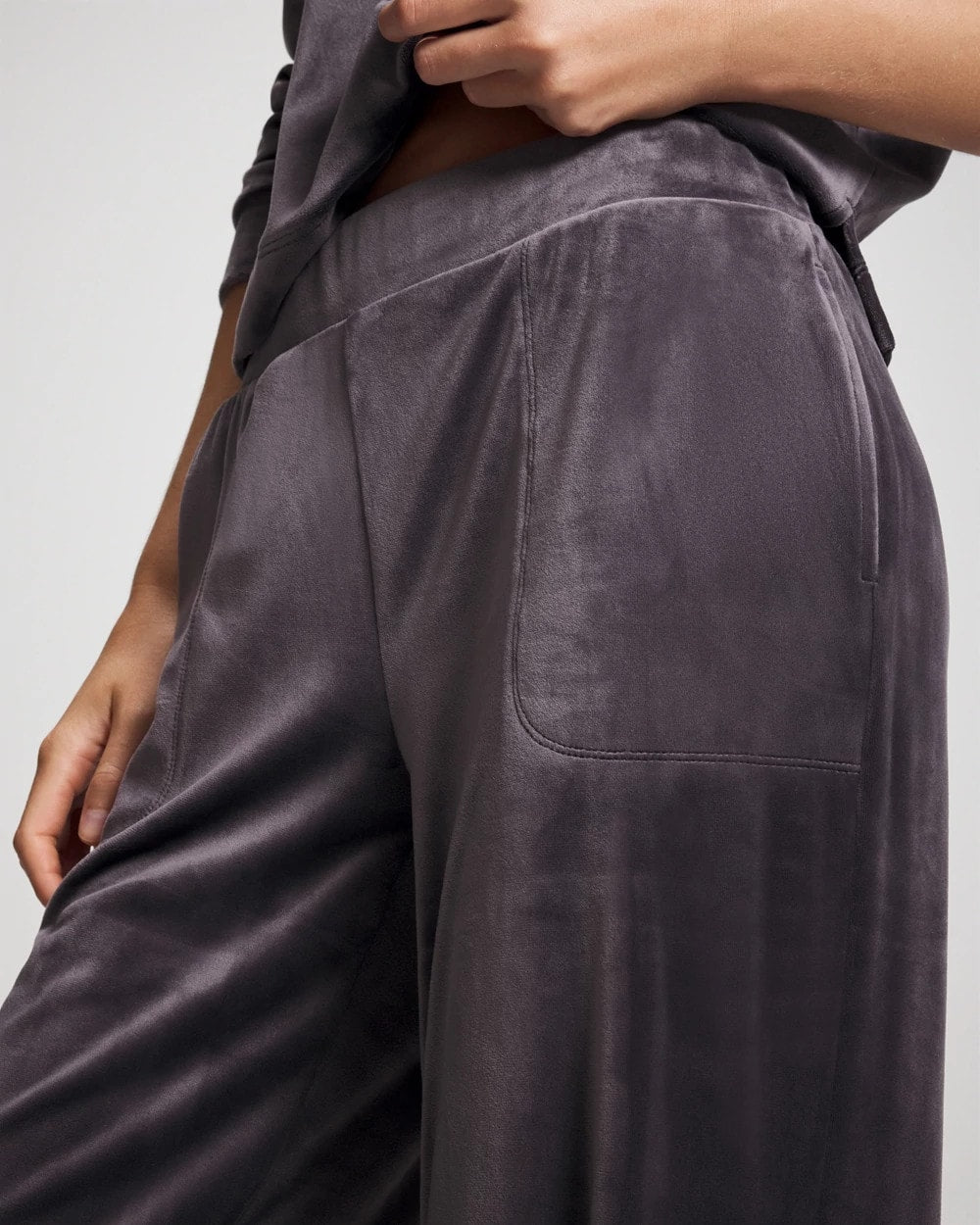 GRAY INK Velour Straight Leg Pants