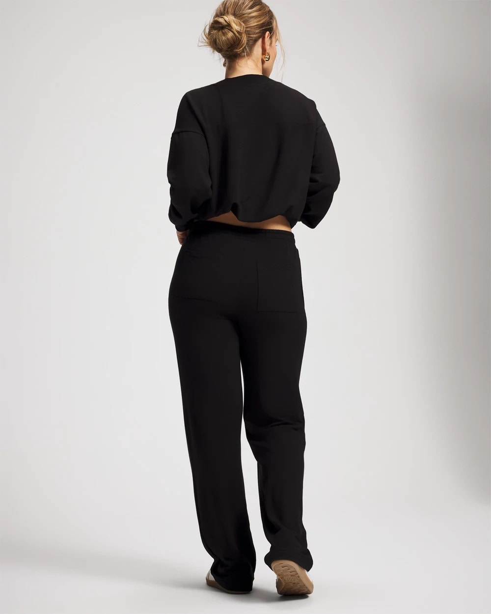 BLACK Ultrasoft Fleece Straight Leg Pant