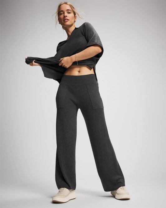 HEATHER QUARTZ Premier Knit Sweater Wide Leg Pant