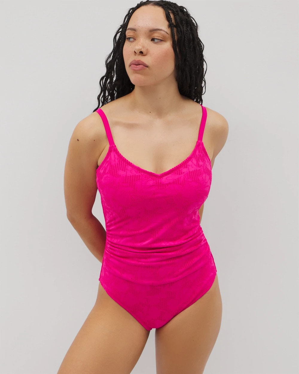 DRAGON FRUIT Beyond Control Textured Solids One-Piece