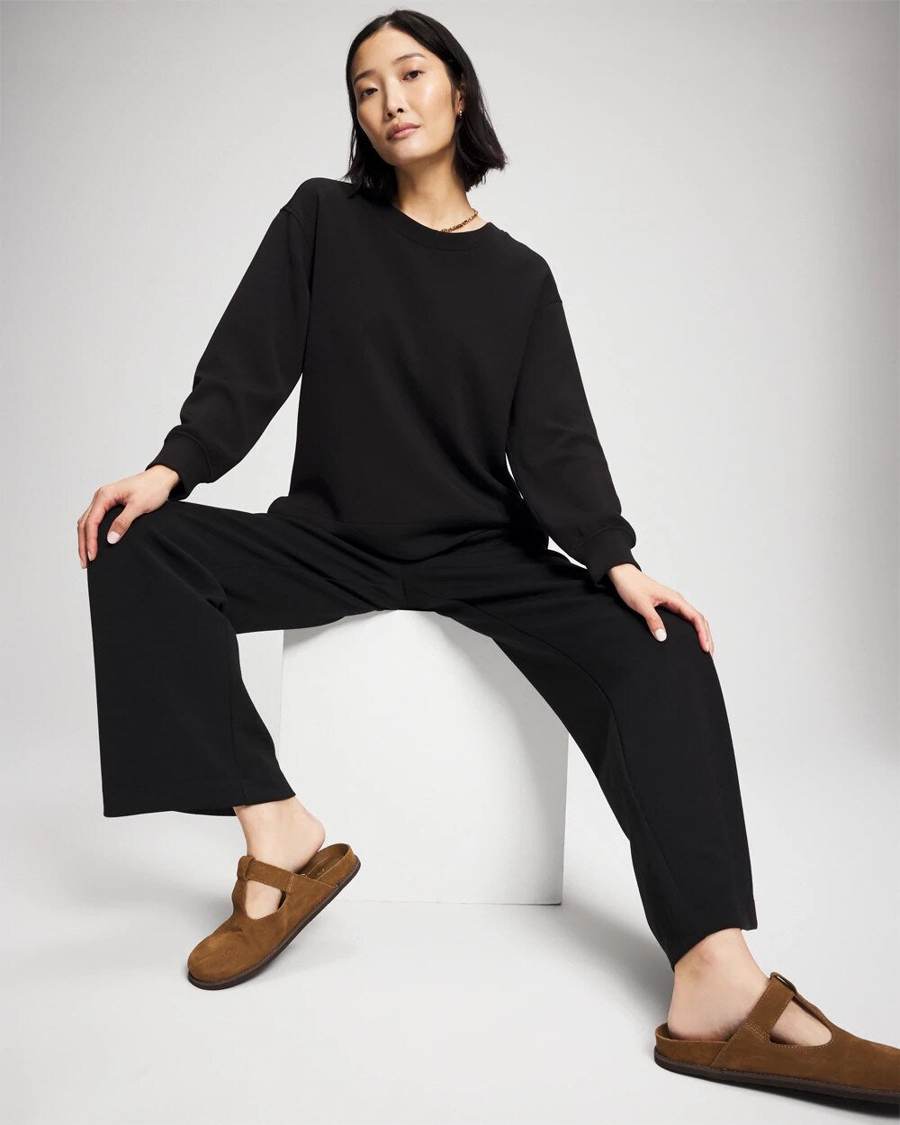 BLACK Modern Modal Straight Leg Pant