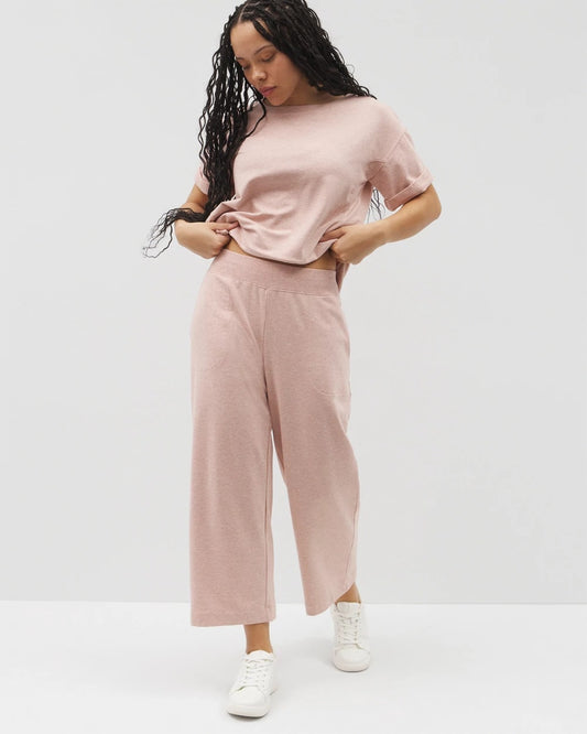 HEATHER CLAY Wide Leg Crop Pant