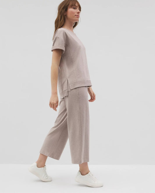 HEATHER MINK Wide Leg Crop Pant