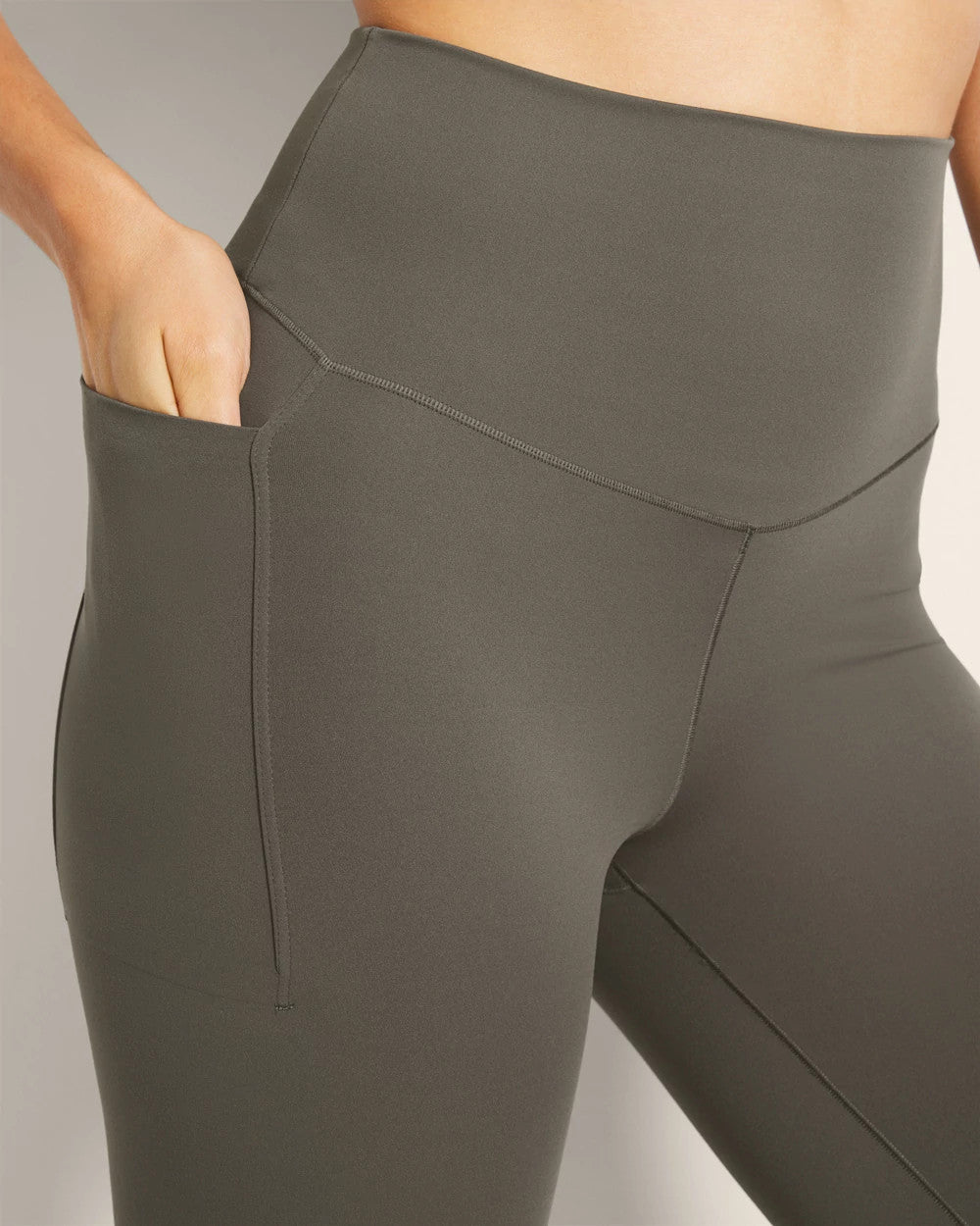 DARK GRAY OLIVE High-Waist Pocket Leggings