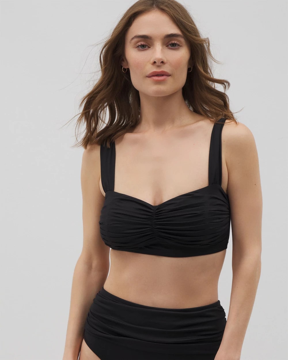 BLACK Soma Swim Ruched Bikini Top