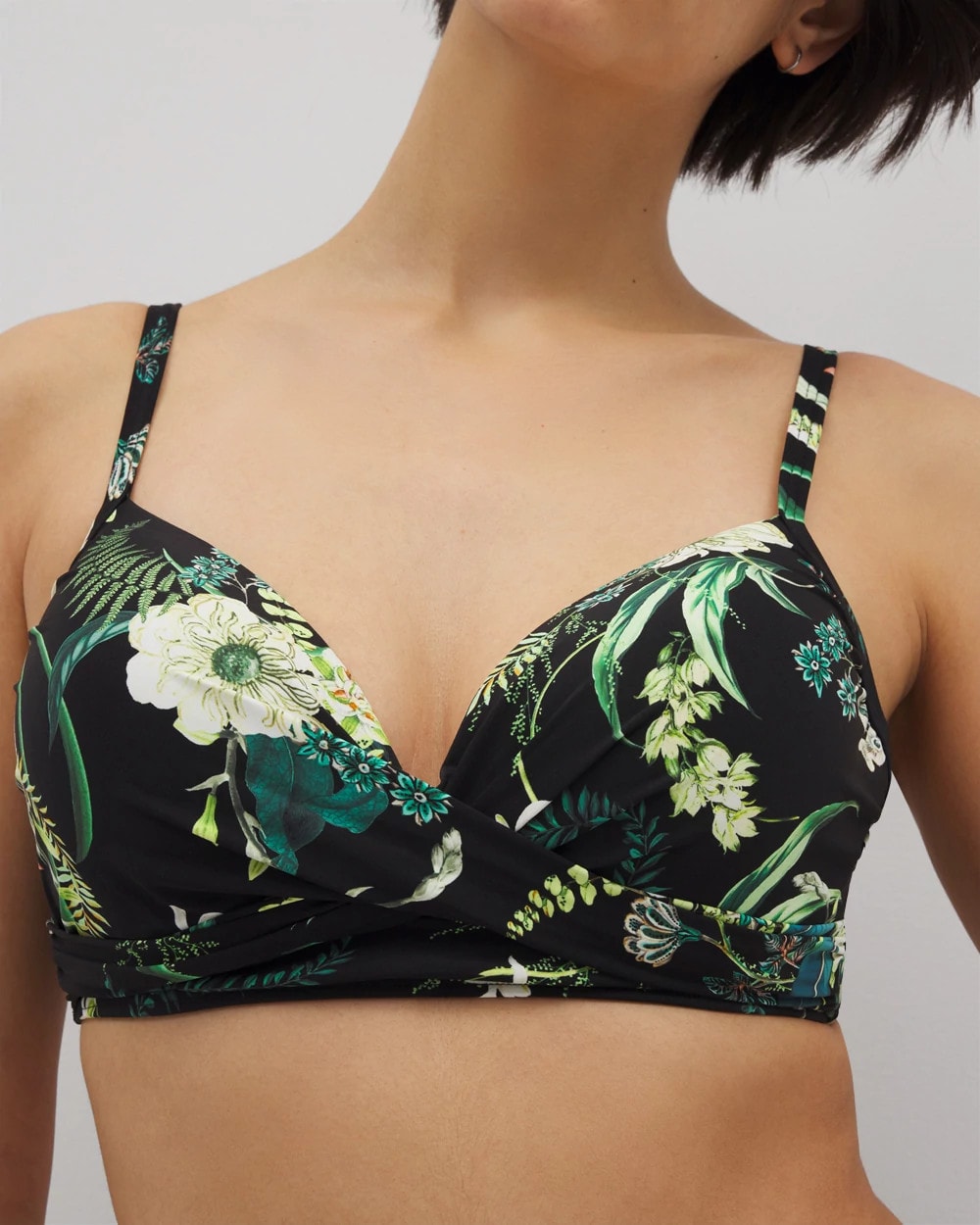 TROPICAL TWIST BLACK Twist Bikini Top