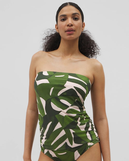 TROPICAL BREEZE MID PALM Soma Swim Bandeau Tankini Top