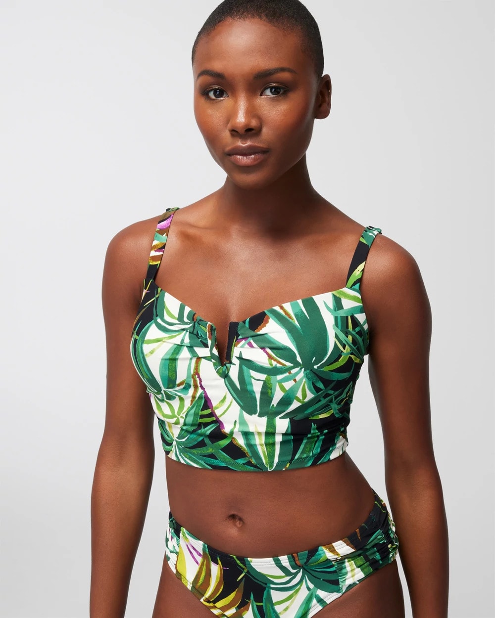 BUNGALOW PALMS MINI IVORY V-Wire Cropped Bikini Top