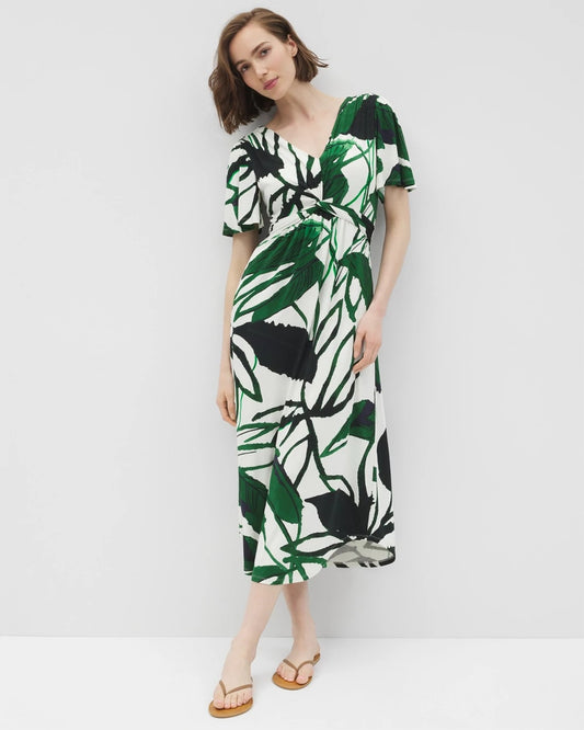 INKY LEAVES GRAND COCONUT Pamilla Midi Bra Dress