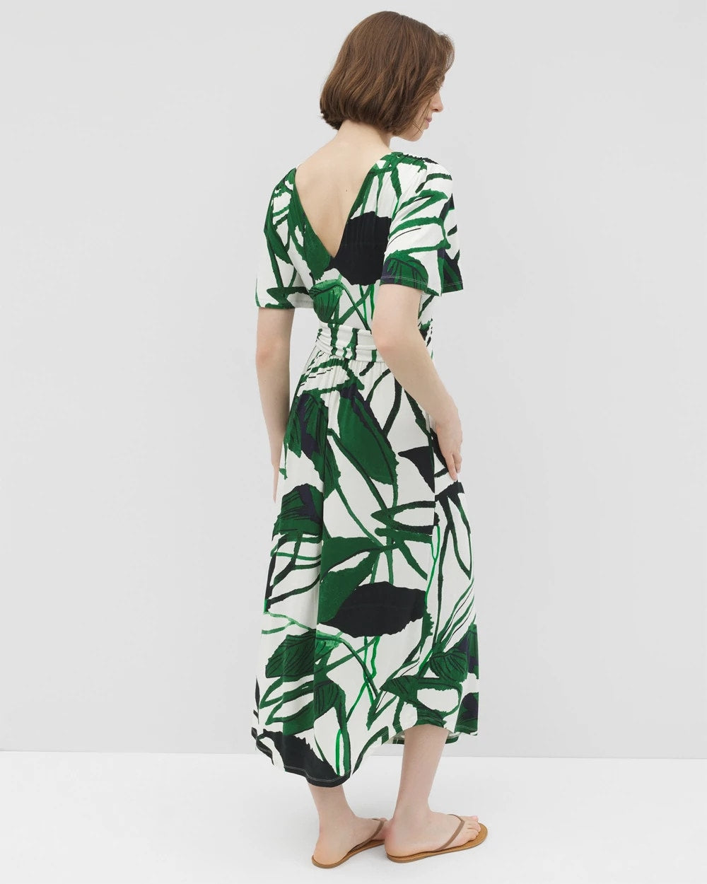 INKY LEAVES GRAND COCONUT Pamilla Midi Bra Dress