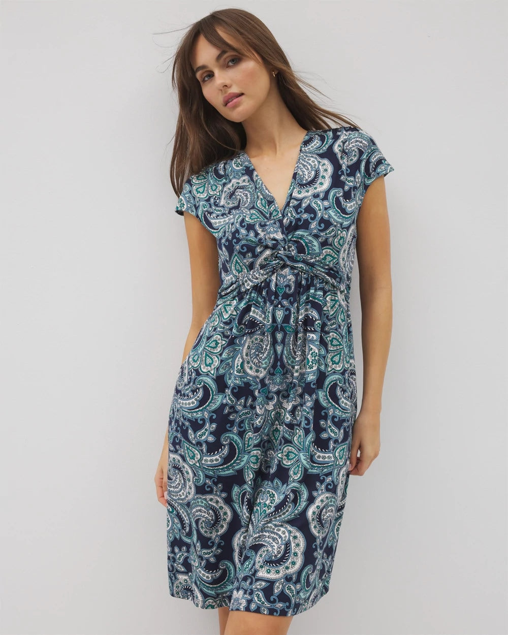 SHOW OFF PAISLEY NAVY Twist Short Bra Dress
