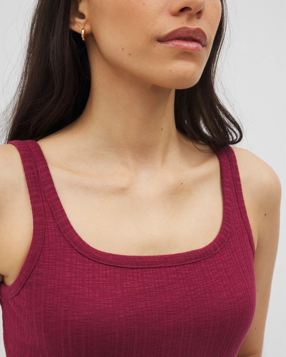 GARNET Rib Square Neck Lounge Dress