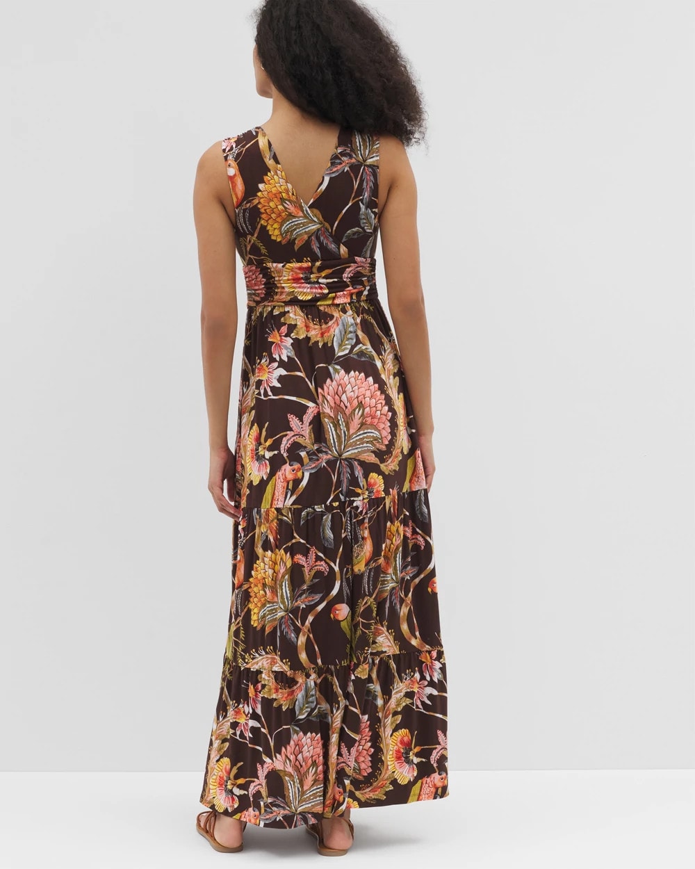 PARROT-DISO PLUME G FR Goddess Tiered Maxi Dress