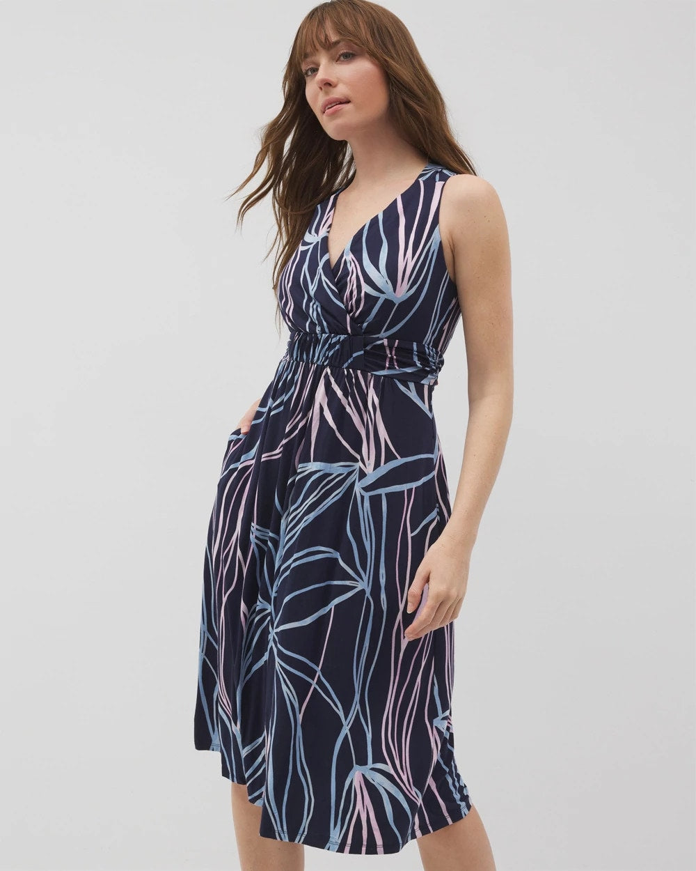 SO RELEAFED GRAND NAVY Cross Back Strap Bra Dress