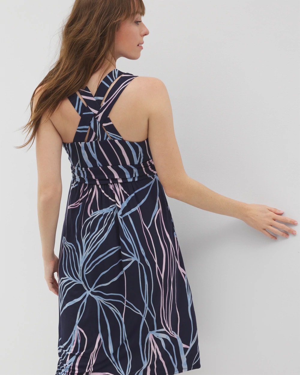 SO RELEAFED GRAND NAVY Cross Back Strap Bra Dress