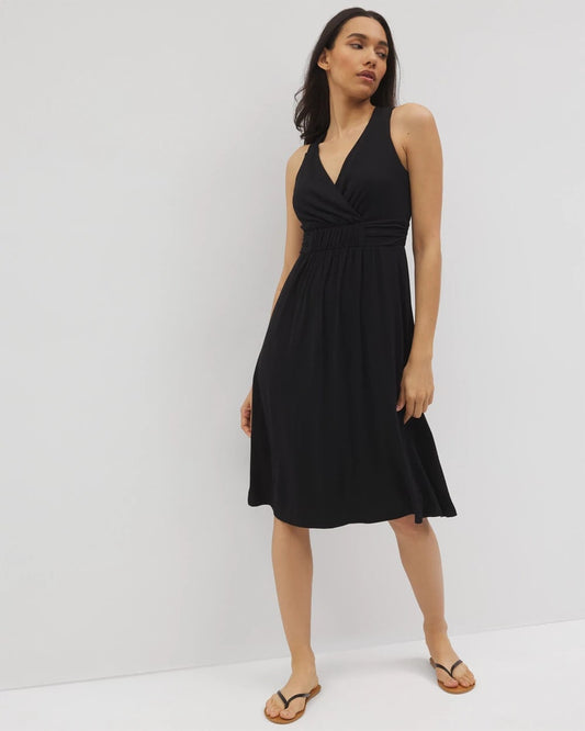 BLACK Cross Back Strap Bra Dress