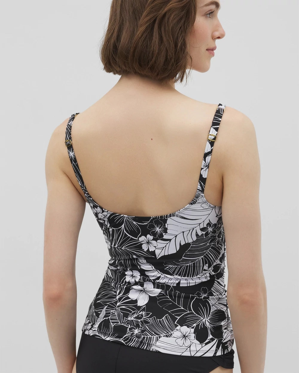 BLACK Scoop Neck Tankini