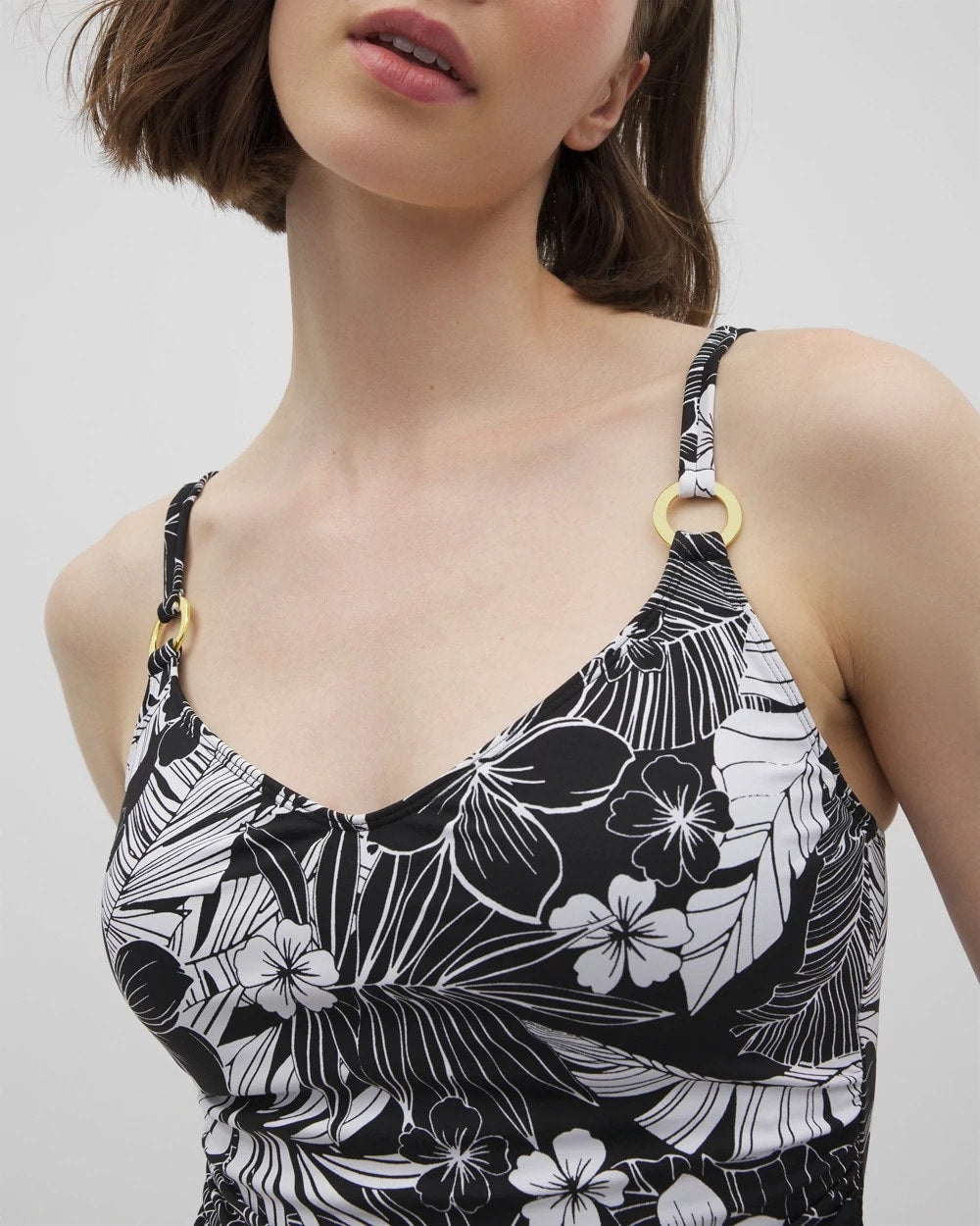 BLACK Scoop Neck Tankini